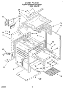 OVEN Diagram and Parts List for SF314PEAW1  Whirlpool Range