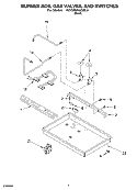 BURNER BOX, GAS VALVES, AND SWITCHES Diagram and Parts List for KGCR055GBL2  KitchenAid Cooktop