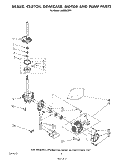 BRAKE, CLUTCH, GEARCASE, MOTOR AND PUMP Diagram and Parts List for LA6800XSN1  Whirlpool Washer