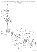BRAKE, CLUTCH, GEARCASE, MOTOR AND Diagram and Parts List for CCW2762EW0  Whirlpool Washer