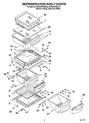 REFRIGERATOR SHELF PARTS Diagram and Parts List for KSRG25FKST18  KitchenAid Refrigerator