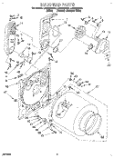 BULKHEAD Diagram and Parts List for LGR6634BQ2  Whirlpool Dryer