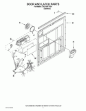 DOOR AND LATCH PARTS Diagram and Parts List for 7DU1100XTSS4  Whirlpool Dishwasher