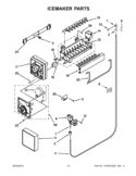 ICEMAKER PARTS Diagram and Parts List for W8TXNWMBQ00  Whirlpool Refrigerator