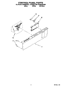 CONTROL PANEL PARTS Diagram and Parts List for KUDE03FTBL1  KitchenAid Dishwasher