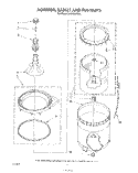 AGITATOR, BASKET AND TUB Diagram and Parts List for LA5100XTF0  Whirlpool Washer