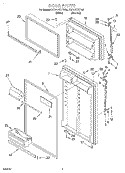 DOOR Diagram and Parts List for 7ET21PKXFW00  Whirlpool Refrigerator