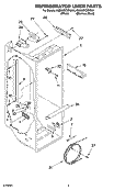 REFRIGERATOR LINER PARTS Diagram and Parts List for 6GD25DCXHW04  Whirlpool Refrigerator