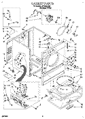 CABINET Diagram and Parts List for LGT6634AQ2  Whirlpool Dryer