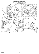BULKHEAD PARTS, OPTIONAL PARTS (NOT INCLUDED) Diagram and Parts List for LGR4634PQ1  Whirlpool Dryer
