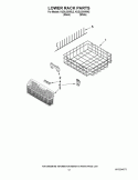 LOWER RACK PARTS Diagram and Parts List for KUDL03IVWH2  KitchenAid Dishwasher
