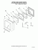 UPPER OVEN DOOR PARTS Diagram and Parts List for RBD307PVB03  Whirlpool Wall Oven