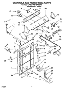 CONTROLS AND REAR PANEL PARTS Diagram and Parts List for LBR5432PT2  Whirlpool Washer