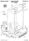 CABINET, LITERATURE Diagram and Parts List for 4KSRS25KLT00  KitchenAid Refrigerator
