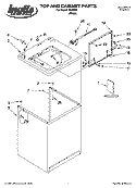 TOP AND CABINET PARTS Diagram and Parts List for IM46000  Inglis Washer