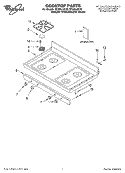 COOKTOP, LITERATURE Diagram and Parts List for SF369LEKQ0  Whirlpool Range