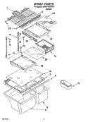 SHELF PARTS, OPTIONAL PARTS Diagram and Parts List for 8GT9FTKXST00  Whirlpool Refrigerator