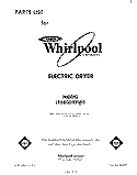 SECTION Diagram and Parts List for LE6800XPW0  Whirlpool Dryer