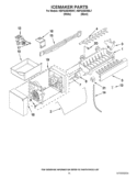 ICEMAKER PARTS Diagram and Parts List for KBFS25EWWH7  KitchenAid Refrigerator