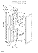FREEZER DOOR Diagram and Parts List for KSRB22QGBL00  KitchenAid Refrigerator