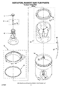 AGITATOR, BASKET AND TUB PARTS Diagram and Parts List for TAWB300RW0  Estate Washer