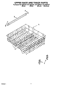 UPPER RACK AND TRACK PARTS Diagram and Parts List for GU1100XTLS1  Whirlpool Dishwasher