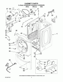 CABINET PARTS Diagram and Parts List for WGD9550WR0  Whirlpool Dryer
