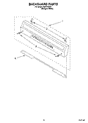 BACKGUARD PARTS Diagram and Parts List for FGP245KQ1  Roper Range