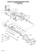 MOTOR AND ICE CONTAINER PARTS Diagram and Parts List for ED2JVEXTS00  Whirlpool Refrigerator