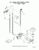 FILL, DRAIN, AND OVERFILL PARTS Diagram and Parts List for KUDL03IVWH2  KitchenAid Dishwasher