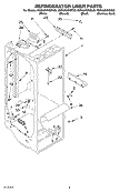 REFRIGERATOR LINER Diagram and Parts List for KSRA25KKWH00  KitchenAid Refrigerator