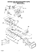 MOTOR AND ICE CONTAINER PARTS Diagram and Parts List for ITQ225300  Inglis Refrigerator