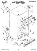 CABINET Diagram and Parts List for ET18TKXBW01  Whirlpool Refrigerator