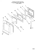 OVEN DOOR Diagram and Parts List for KEBS147DWH2  KitchenAid Wall Oven