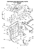 CONTROLS AND REAR PANEL PARTS Diagram and Parts List for 7MWT98950TW0  Whirlpool Washer