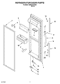 REFRIGERATOR DOOR Diagram and Parts List for 3XED7SHGKB00  Whirlpool Refrigerator