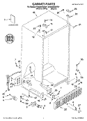 CABINET, LITERATURE Diagram and Parts List for 5VGS9SHGKQ01  Whirlpool Refrigerator