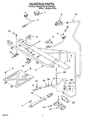 MANIFOLD Diagram and Parts List for SF3020SKW0  Whirlpool Range