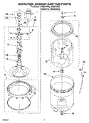 AGITATOR, BASKET AND TUB PARTS Diagram and Parts List for LSQ9549PG5  Whirlpool Washer