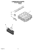 LOWER RACK PARTS, OPTIONAL PARTS (NOT INCLUDED) Diagram and Parts List for KUDX03FTSS1  KitchenAid Dishwasher