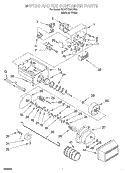 MOTOR AND ICE CONTAINER Diagram and Parts List for 3XART730GW00  Whirlpool Refrigerator