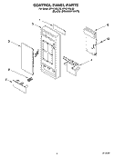 CONTROL PANEL PARTS Diagram and Parts List for MT4210SLB0  Whirlpool Microwave