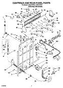 CONTROLS AND REAR PANEL PARTS Diagram and Parts List for LSQ9010PW5  Whirlpool Washer