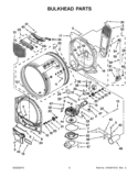 BULKHEAD PARTS Diagram and Parts List for WGD8500BW0  Whirlpool Dryer