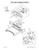 TOP AND CONSOLE PARTS Diagram and Parts List for WED8800YW2  Whirlpool Dryer