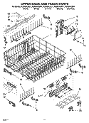 UPPER RACK AND TRACK PARTS Diagram and Parts List for KUDS01IJBS1  KitchenAid Dishwasher