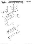 DOOR AND PANEL PARTS Diagram and Parts List for DU1101XTPB7  Whirlpool Dishwasher