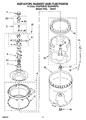 AGITATOR, BASKET AND TUB PARTS Diagram and Parts List for 7MLSR7232PQ0  Whirlpool Washer