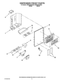 DISPENSER FRONT PARTS Diagram and Parts List for WRS526SIAH00  Whirlpool Refrigerator