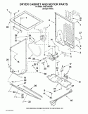 DRYER CABINET AND MOTOR PARTS Diagram and Parts List for YWET3300XQ0  Whirlpool Washer Dryer Combo
